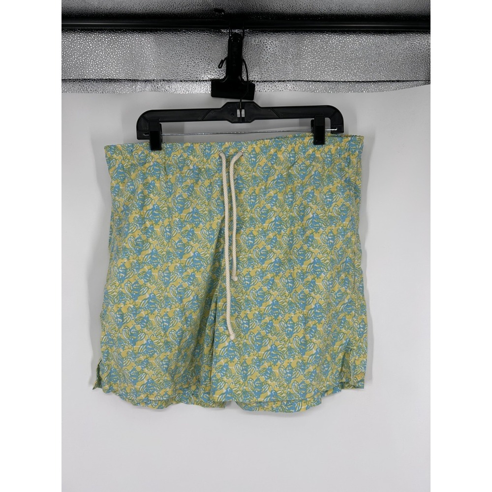 Lilly Pulitzer Swim Bathing Suit Trunks Shorts Men's L Yellow Bee Print Colorful